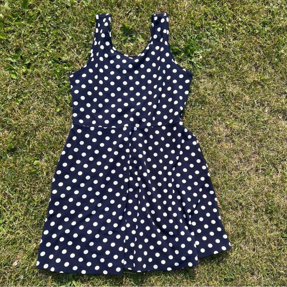 Annabelle Navy and White Polka Dot Dress